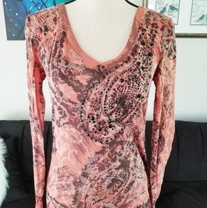 Charming Charlie Long Sleeve Accented Top